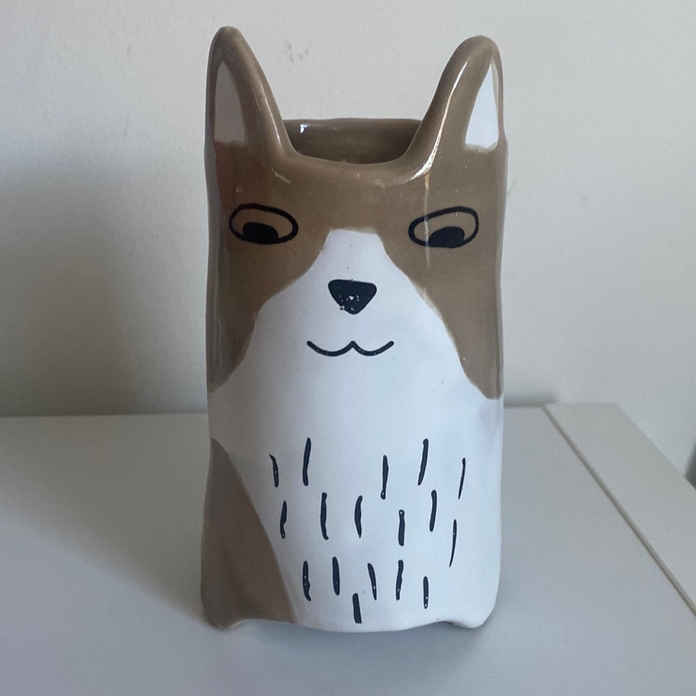Ceramic Dog Vase / Planter